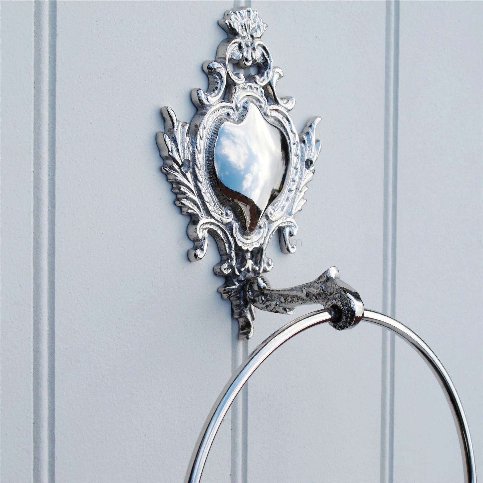 Ornate silver towel ring Bliss and Bloom